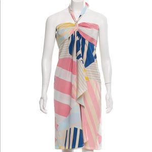 DKNY Multi-Color Silk Halter Dress